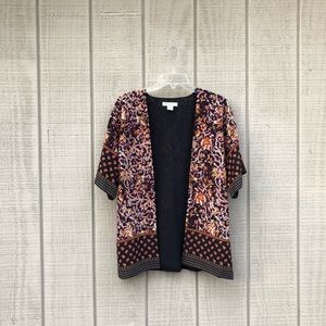 Liz Claiborne earth tone tribal paisley kimono, PM